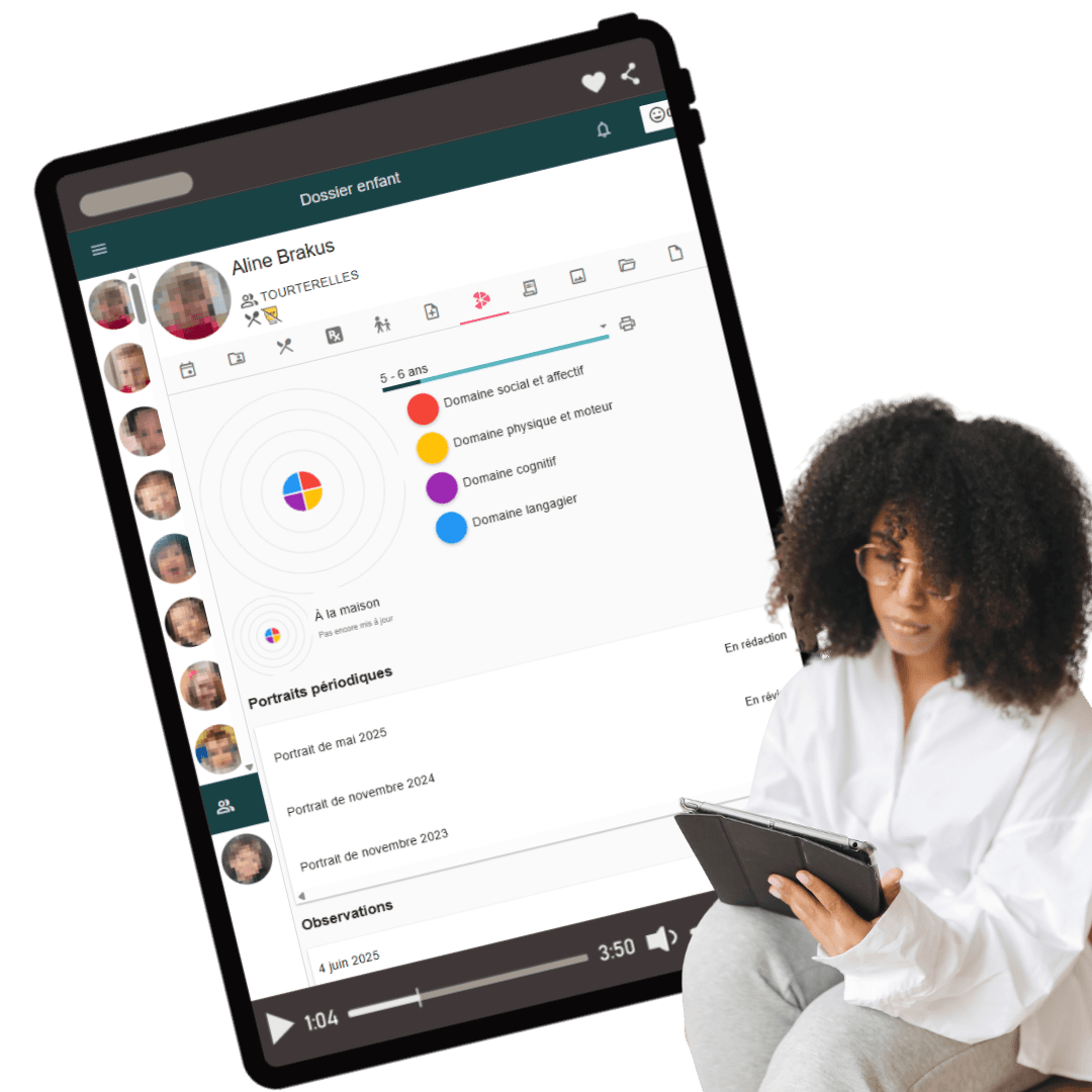Dossier éducatif - Interface showing educational records management